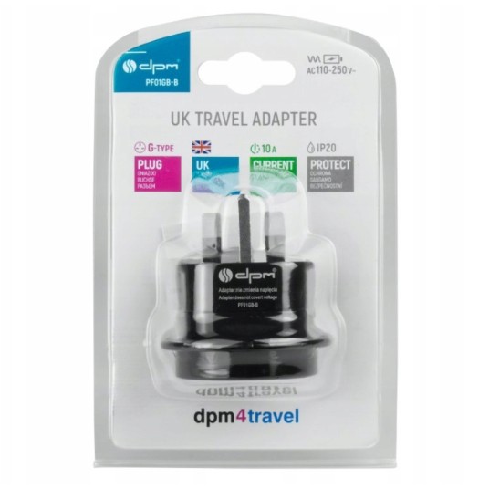 Adapter podróżny UK PF01GB-B czarny -zdjęcie numer 5