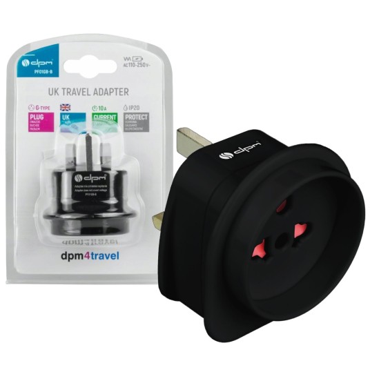 Adapter podróżny UK PF01GB-B czarny -zdjęcie numer 1