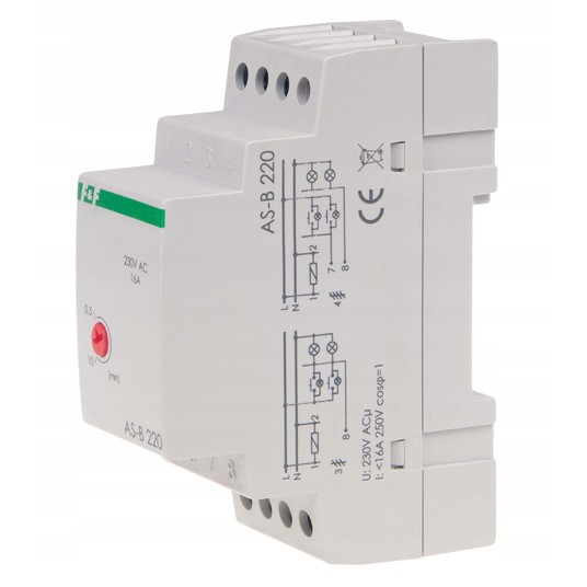 Automat schodowy 16A 0,5-10min 230V AC AS-B220 -zdjęcie numer 2