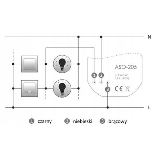 Automat schodowy do puszki fi60 10A 0,5-10min 230V -zdjęcie numer 3