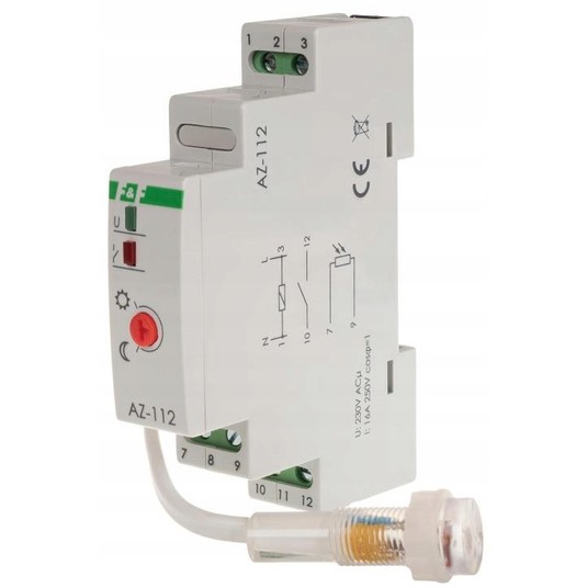 Automat zmierzchowy 16A 230V 2-1000lx DIN AZ-112 -zdjęcie numer 5