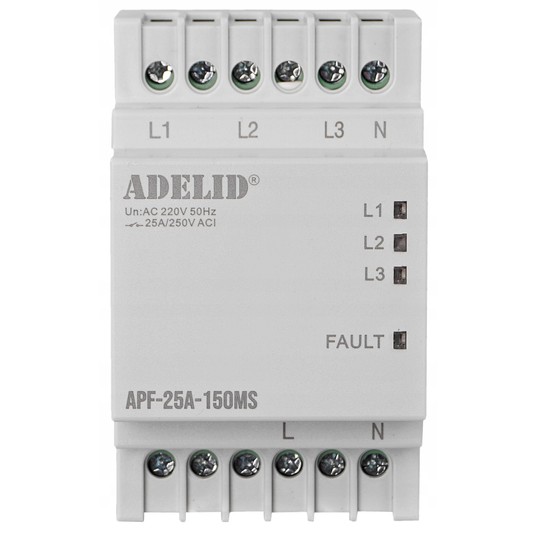Automatyczny przełącznik faz 230V 25A 150ms ADELID -zdjęcie numer 2