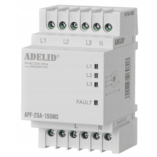 Automatyczny przełącznik faz 230V 25A 150ms ADELID -zdjęcie numer 3