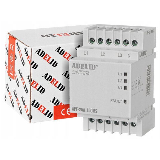 Automatyczny przełącznik faz 230V 25A 150ms ADELID -zdjęcie numer 1