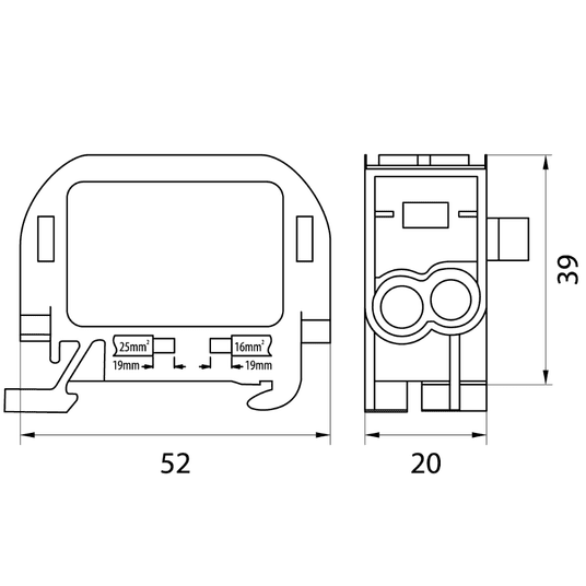 Blok rozdzielczy LK25/16-1P N, 1000V AC/DC, 2x16mm -zdjęcie numer 2