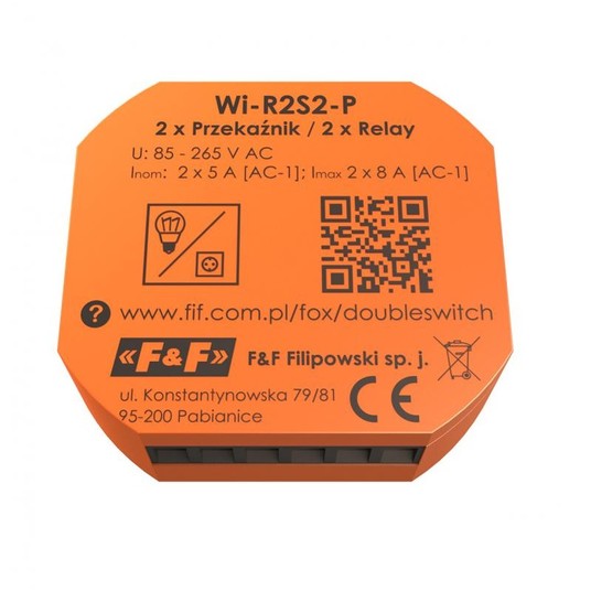 FOX Podwójny przekaźnik Wi-Fi Double Switch Wi-R2S -zdjęcie numer 7