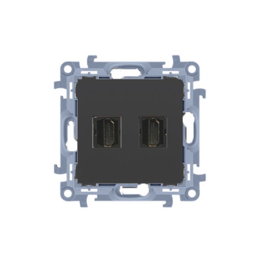 Gniazdo HDMI ver.1.4 podwójne (moduł); czarny -zdjęcie numer 1