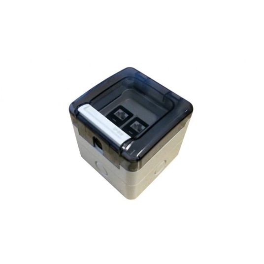 Gniazdo hermetyczne, szczelne 2 x RJ45 IP66 natynk -zdjęcie numer 1