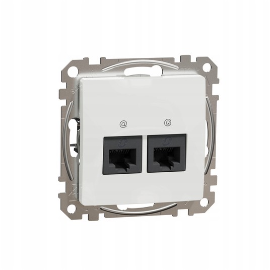 Gniazdo komputerowe podwójne RJ45 kat. 5e UTP, bia -zdjęcie numer 2