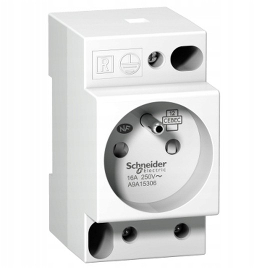 Gniazdo modułowe 2P+Z 16A 250V na szynę iPC A9A153 -zdjęcie numer 1