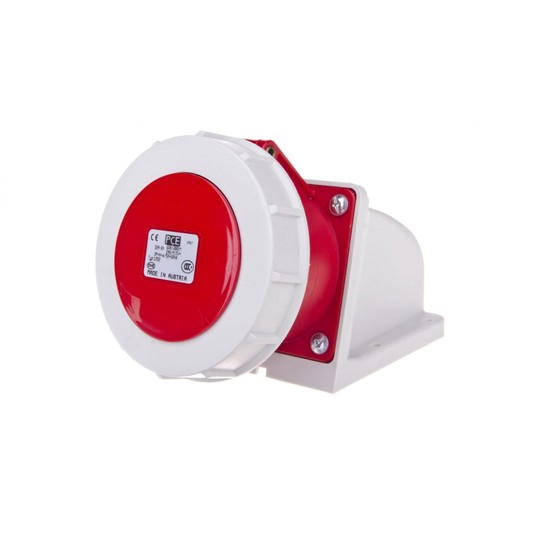 Gniazdo stałe 32A 5P 400V czerwone IP67 1252-6p -zdjęcie numer 1