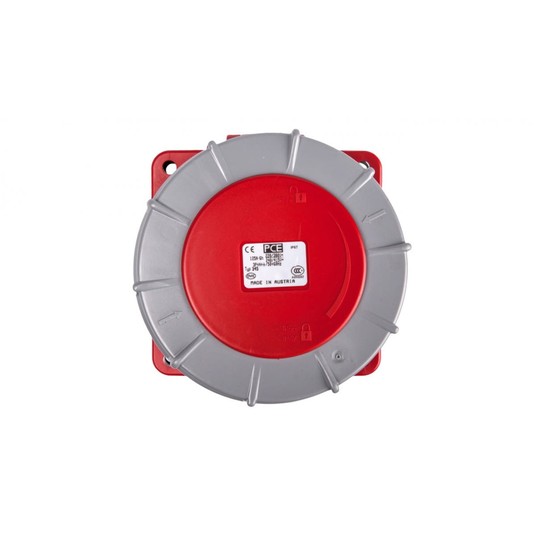 Gniazdo tablicowe 125A 5P 400V /120x120/ czerwone -zdjęcie numer 1