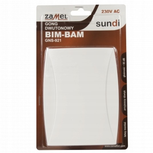 Gong dwutonowy BIM-BAM 230V biały GNS-921-BIA SUN1 -zdjęcie numer 14