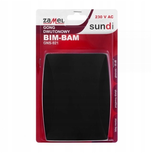 Gong dwutonowy BIM-BAM czarny GNS-921-CZN SUN10000 -zdjęcie numer 6