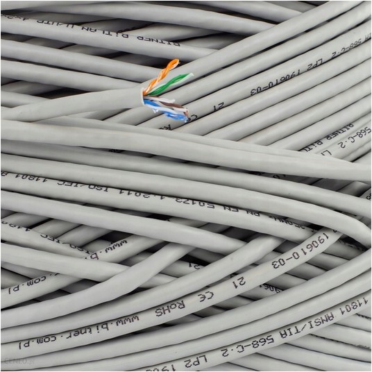 Kabel teleinformatyczny U/UTP kat.6 4x2x0,5 /305m. -zdjęcie numer 5