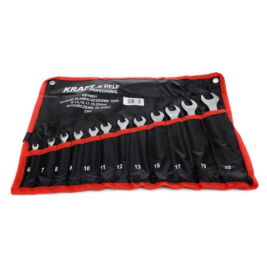 Klucze płasko-oczkowe 12 elementów 6-22mm KD10931 -zdjęcie numer 3