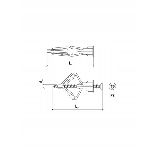 Kołek rozporowy DO KARTON-GIPS KGW 10mm 3,5x60 -zdjęcie numer 2