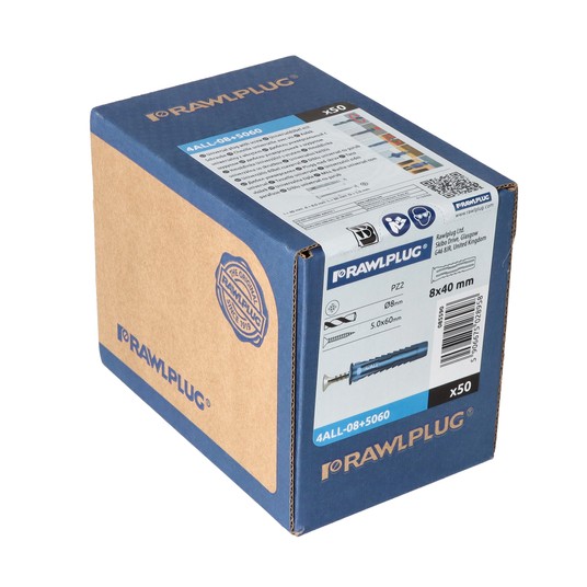Kołek uniwersalny 4ALL 8x40 z wkrętem 5x60mm /50sz -zdjęcie numer 4