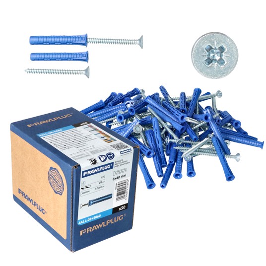 Kołek uniwersalny 4ALL 8x40 z wkrętem 5x60mm /50sz -zdjęcie numer 7