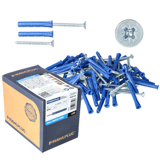 Kołek uniwersalny 4ALL 8x65 z wkrętem 5x80mm /50sz -zdjęcie numer 3