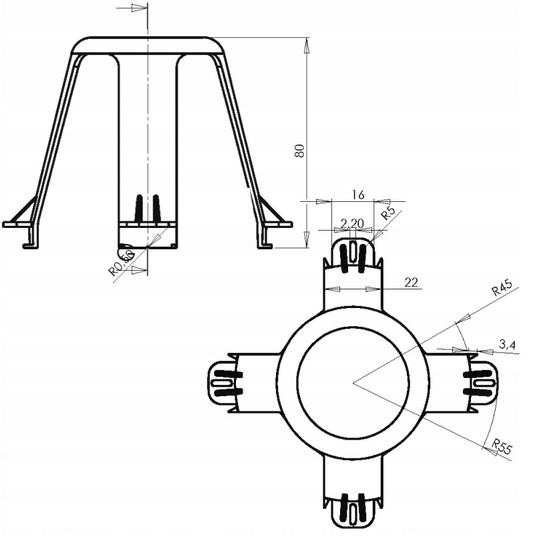 Kołpak dystansowy do ochrony lamp fi60mm 83300002 -zdjęcie numer 4