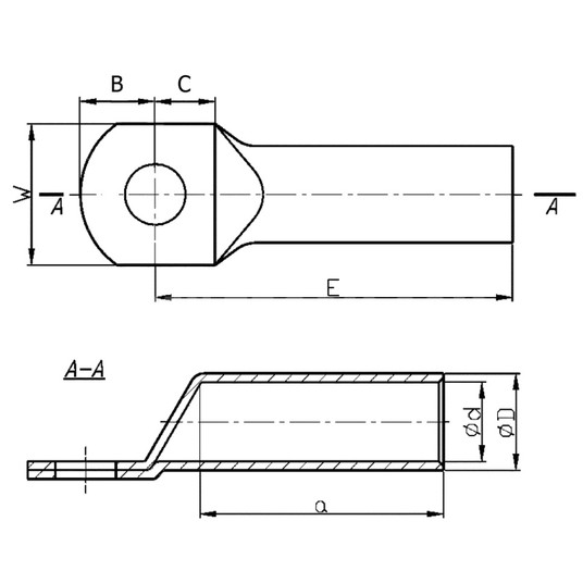 Końcówka oczkowa aluminiowa 2KAM 120/10 -zdjęcie numer 4
