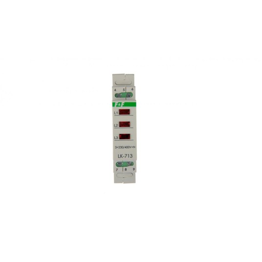 Lampka modułowa 3-fazowa czerwona 3x230V+N AC LK-7 -zdjęcie numer 1