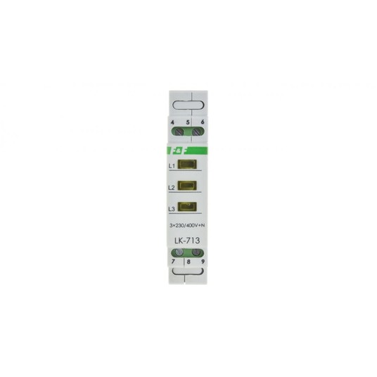 Lampka modułowa 3-fazowa żółta 3x230V+N AC LK-713Y -zdjęcie numer 1