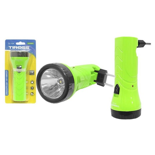 Latarka ręczna 1-LED TS-1124 z akumulatorem, zielo -zdjęcie numer 1