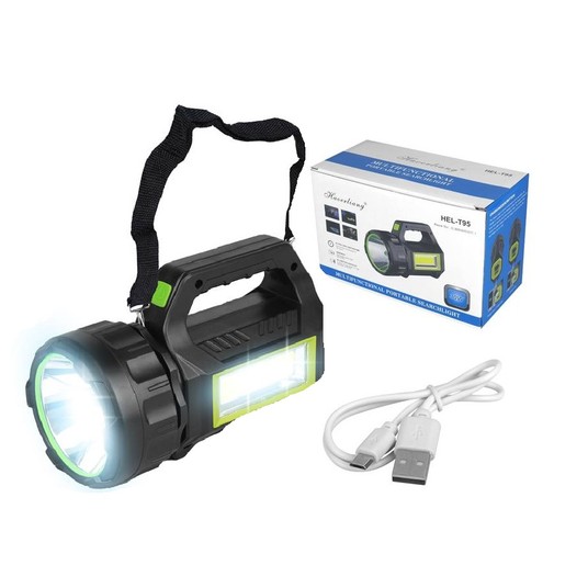 Latarka ręczna typu szperacz 1-LED + COB 30W -zdjęcie numer 1