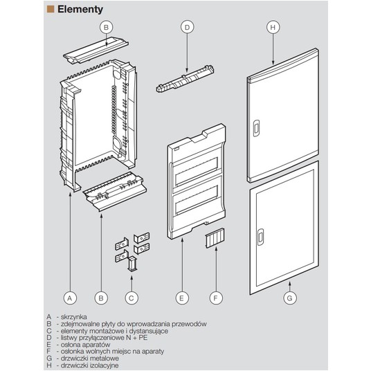 Legrand rozdzielnica modułowa 1x12 podtynkowa RWN -zdjęcie numer 4
