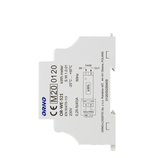 Licznik energii elektrycznej 1-fazowy 40A MID wyjś -zdjęcie numer 5