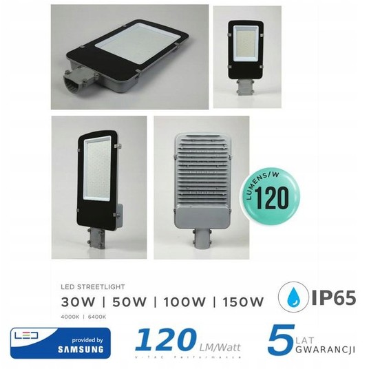 Oprawa uliczna 50W 6000lm 4000K 5 lat gw. VT-50ST -zdjęcie numer 5