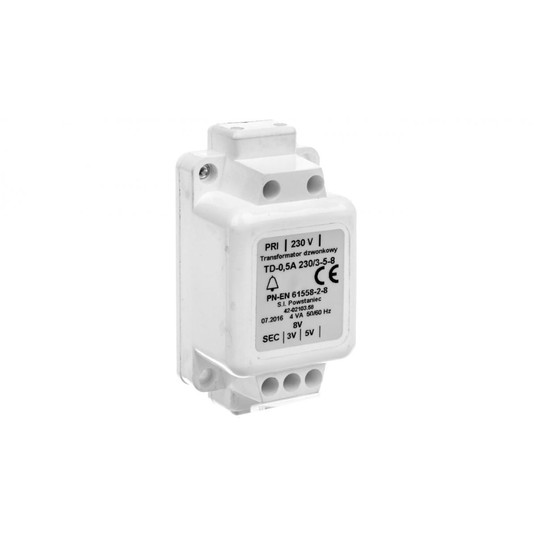 Transformator jednofazowy TD 0,5A 230/3-5-8V 42-02 -zdjęcie numer 1