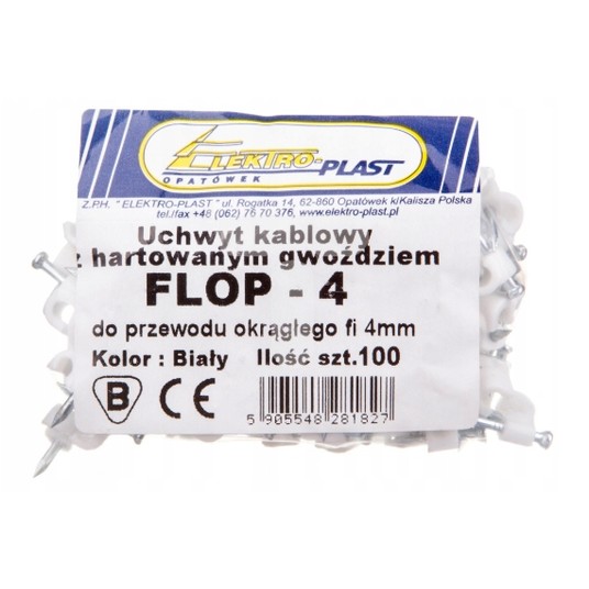 Uchwyt kablowy okrągły fi 4mm FLOP-4 27.04 /100szt -zdjęcie numer 2
