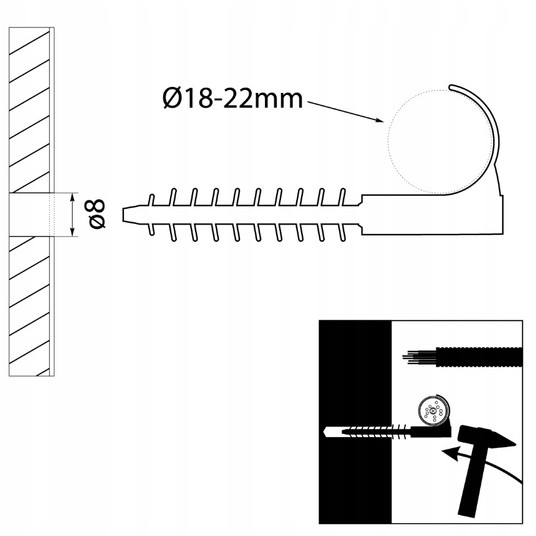 Uchwyt kablowy USMH-22 15.3 /25szt./ -zdjęcie numer 3