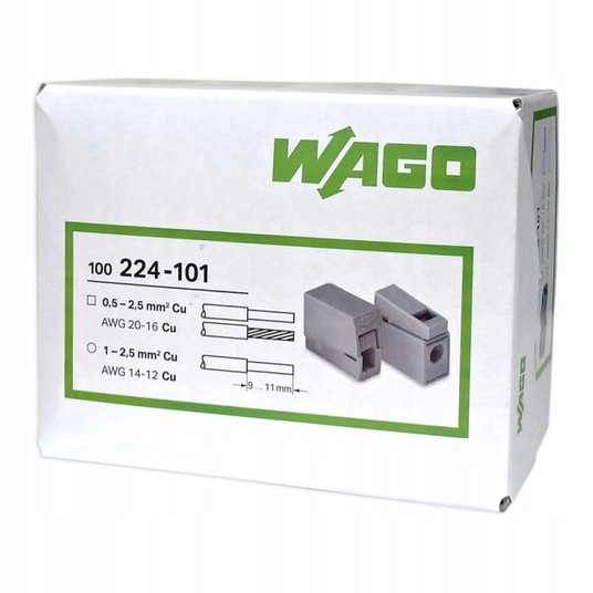 WAGO Szybkozłączka 2x 1-2,5mm2 224-101 / 100szt./ -zdjęcie numer 4