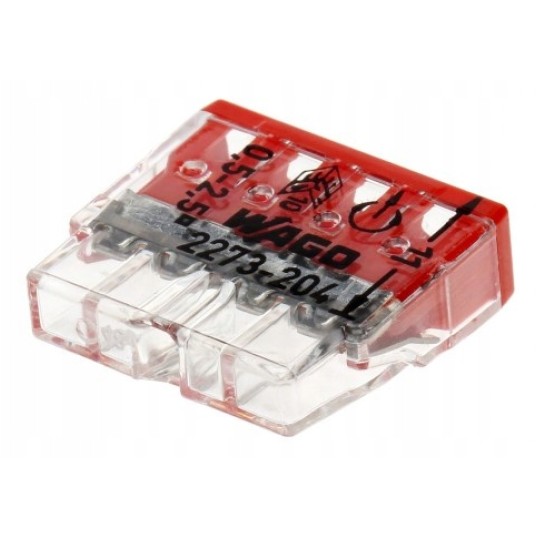 WAGO Szybkozłączka 4x 0,5-2,5mm2 2273-204 /100szt. -zdjęcie numer 7