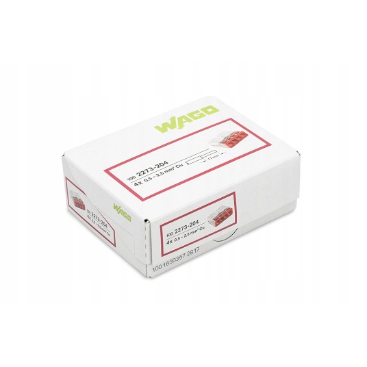 WAGO Szybkozłączka 4x 0,5-2,5mm2 2273-204 /100szt. -zdjęcie numer 1