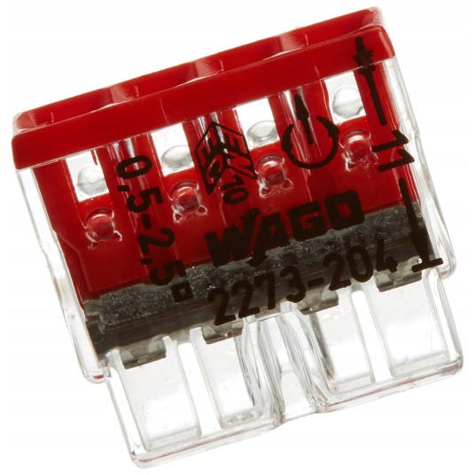 WAGO Szybkozłączka 4x 0,5-2,5mm2 2273-204 /100szt. -zdjęcie numer 2
