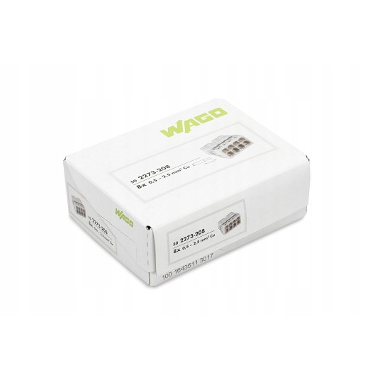 WAGO szybkozłączka 8x 0,5-2,5mm2 2273-208 /50szt. -zdjęcie numer 1