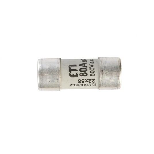 Wkładka bezpiecznikowa cylindryczna 22x58mm 80A gG -zdjęcie numer 1