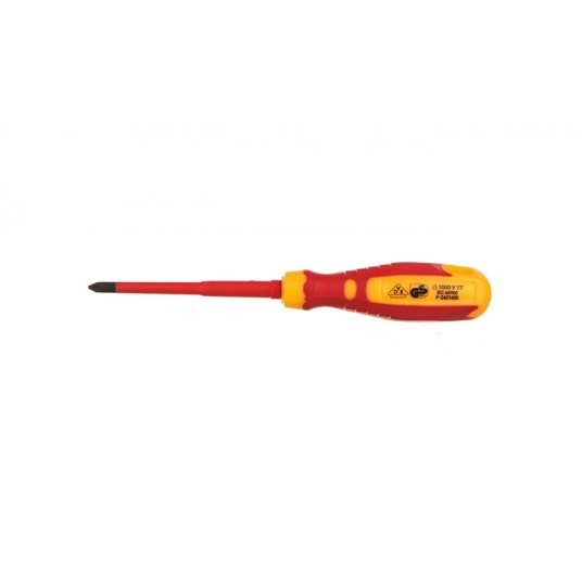 Wkrętak krzyżowy PH2 100 mm, 1000V, SLIM, CrMo -zdjęcie numer 1