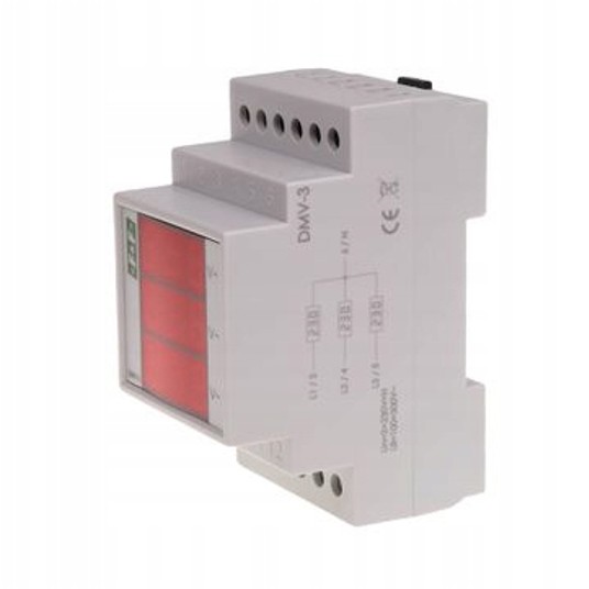 Woltomierz 3-fazowy cyfrowy modułowy 100-300V AC d -zdjęcie numer 2
