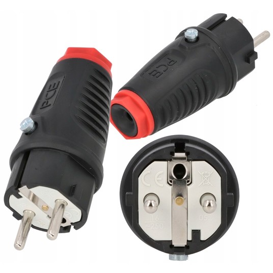 Wtyczka gumowa 16A 2P+Z 230V UNI-SCHUKO IP54 TAURU -zdjęcie numer 6