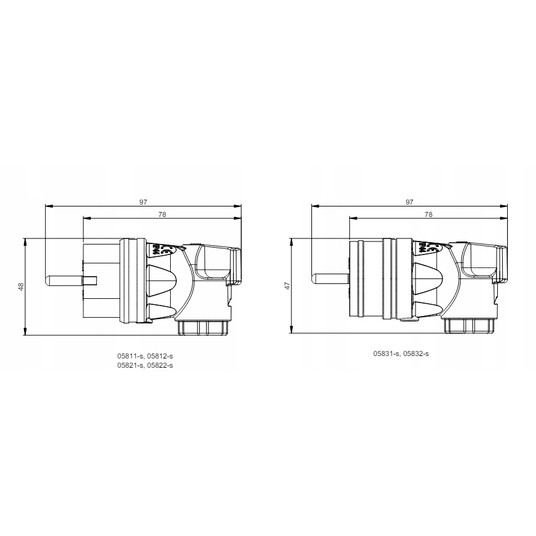 Wtyczka gumowa kątowa 10/16A 2P+Z 230V UNI-SCHUKO -zdjęcie numer 4