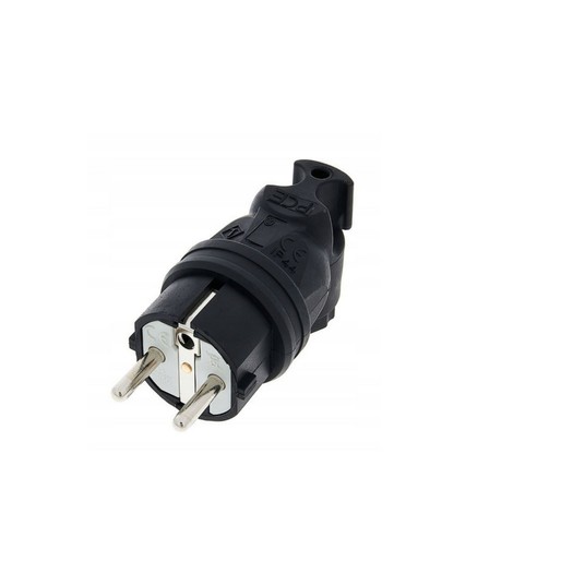 Wtyczka gumowa kątowa 10/16A 2P+Z 230V UNI-SCHUKO -zdjęcie numer 2