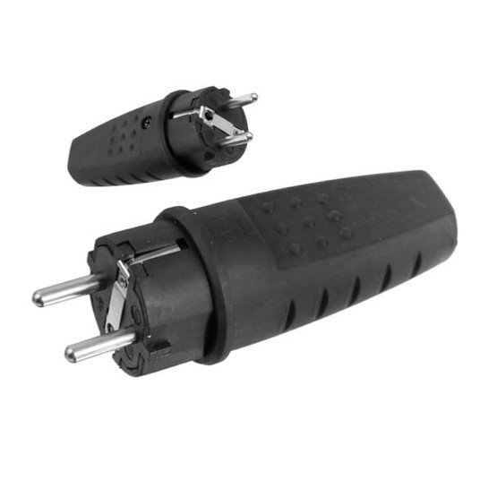 Wtyczka gumowa z/u 16A 250V IP44 LUX D.3158L -zdjęcie numer 1
