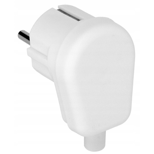 Wtyczka kątowa 16A 2P+Z Uni-Schuko 250V biała WT-1 -zdjęcie numer 2