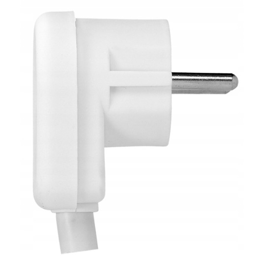 Wtyczka kątowa 16A 2P+Z Uni-Schuko 250V biała WT-1 -zdjęcie numer 3